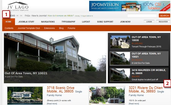 JV Lago module positions - The first joomla real estate template from JoomlaVision JV Lago module positions - The first joomla real estate template from JoomlaVision