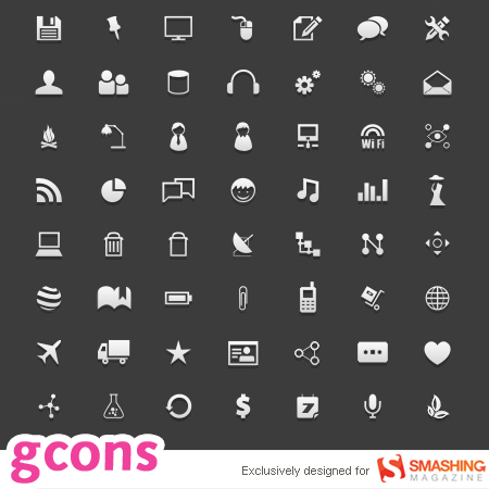 gCons Free All-Purpose Icons for Designers and Developers 100 icons PSD