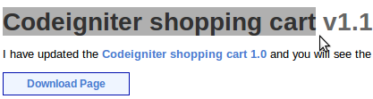 Codeigniter shopping cart