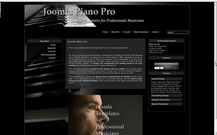 Joomla Piano Pro By Spiraltemplates