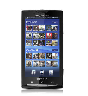 Sony Ericsson Xperia X10 screenshot blue black