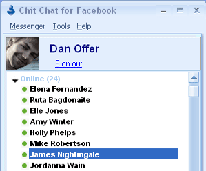 chit chat for facebook screenshot by daniel offer